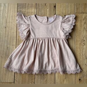 NEW Savannah Light Pink Flutter Sleeve Tunic Top size 24 Months